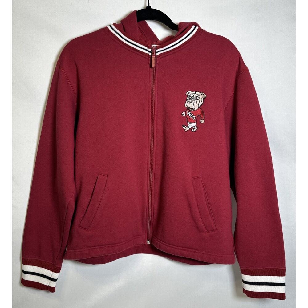 VTG Mississippi State Bulldogs Women’s Full Zip Jacket With Hoodie Sz Large